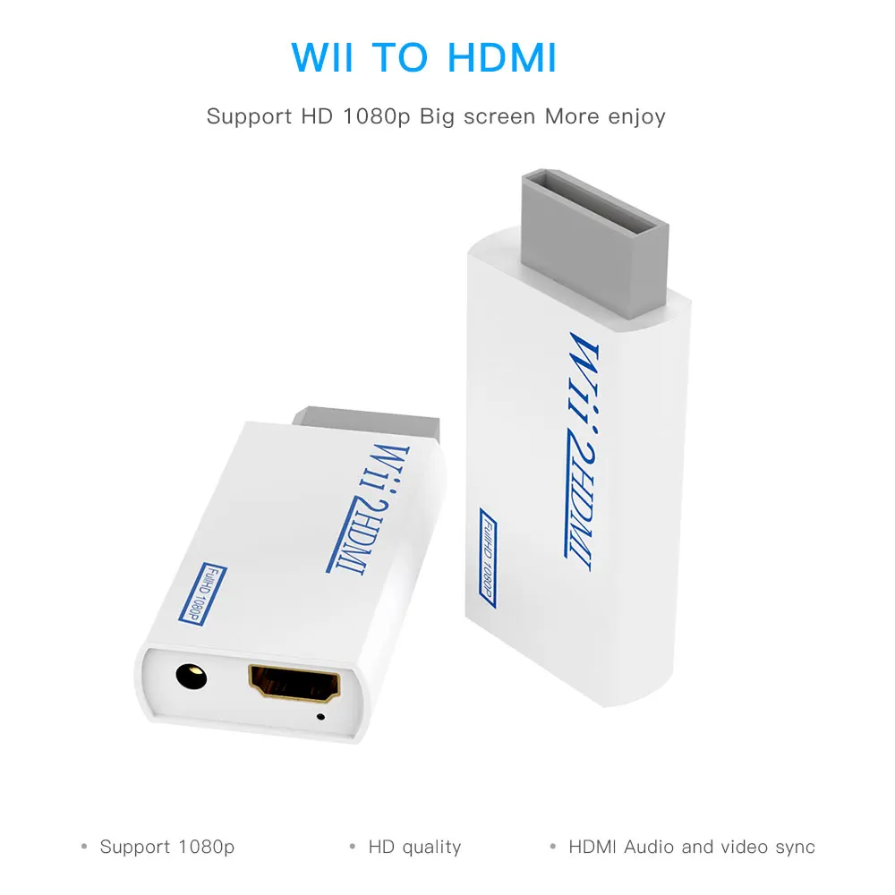 Wii 2HDMI адаптер для HDTV монитора 3,5 мм аудио wii в HDMI адаптер конвертер Поддержка Full HD 720P 1080P