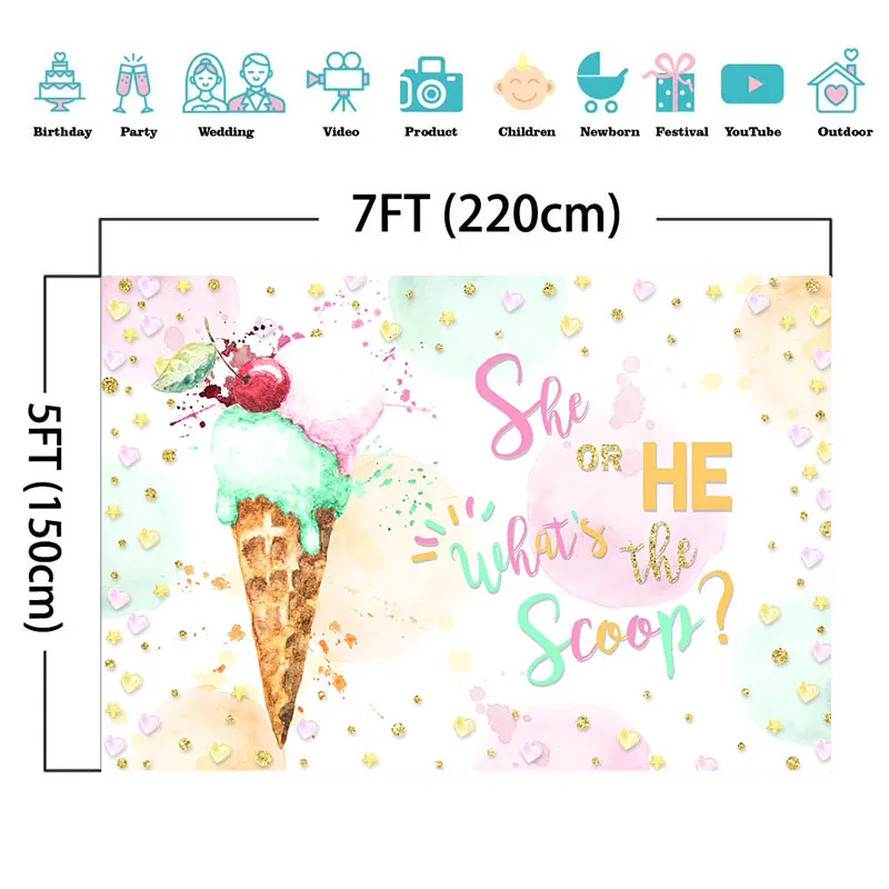 Фон для фотосъемки с изображением мороженого мальчика или девочки баннера