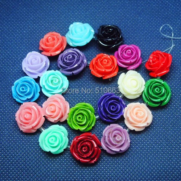 12 шт./лот резная Роза бусины аксессуары синтетический камень размер 25 мм разные