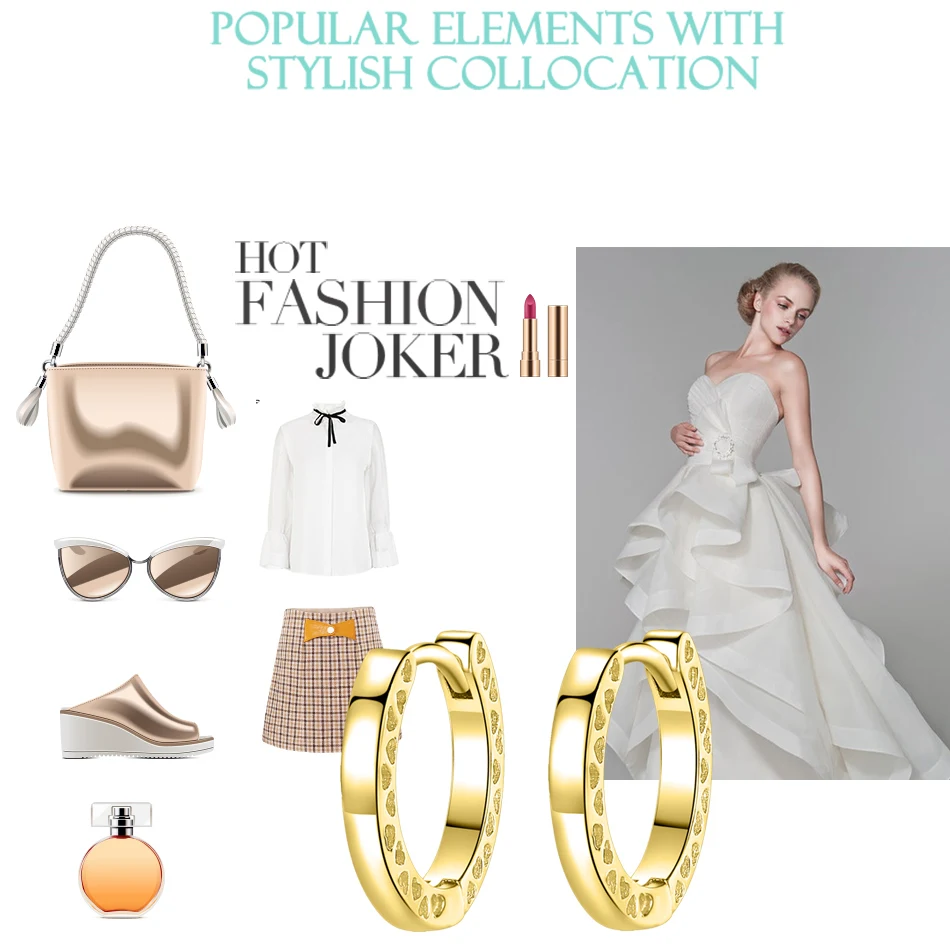 Женские серьги кольца из серебра 925 пробы с крошечными сердечками|Серьги-кольца| |