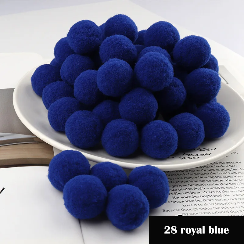 28 royal blue Помпоном 8/10/15/20/25/30 мм Мини пышная Нижняя Pom Poms помпонами помпоном ручной работы набор «сделай сам» для ремесла домашнего декора Швейные принадлежности - Цвет: 28 royal blue