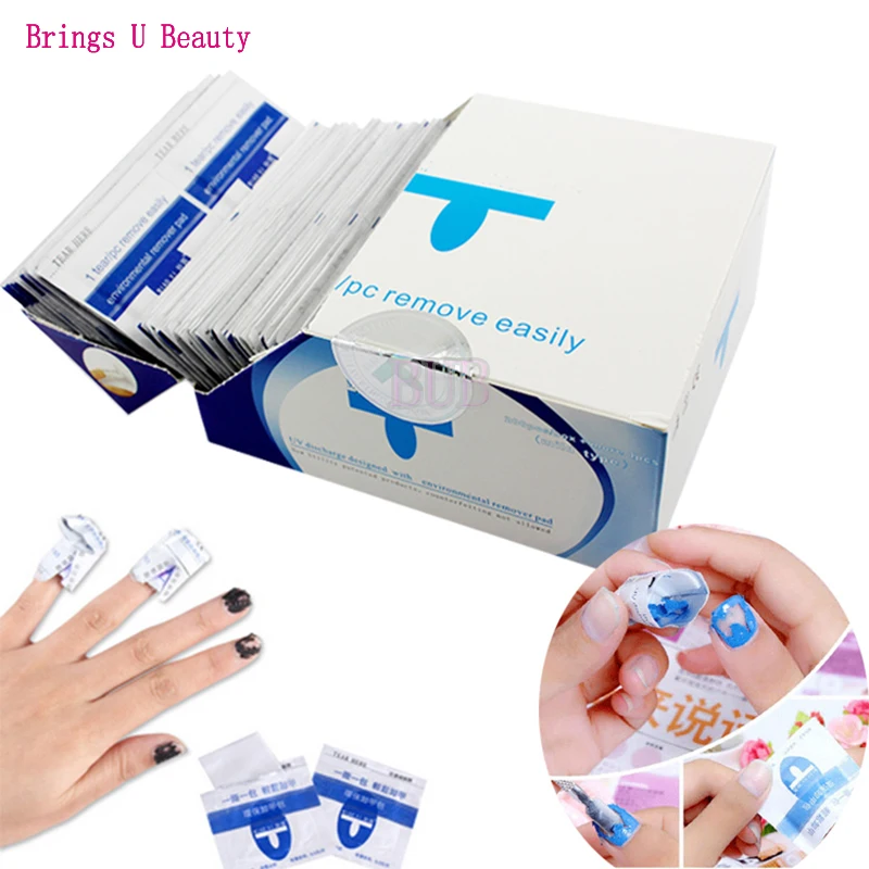 

Nail Remover 100Pcs/lot Nail Art gel polish Lacquer Easy cleaner gel nail Wraps UV Gel Remover Nails Care tools