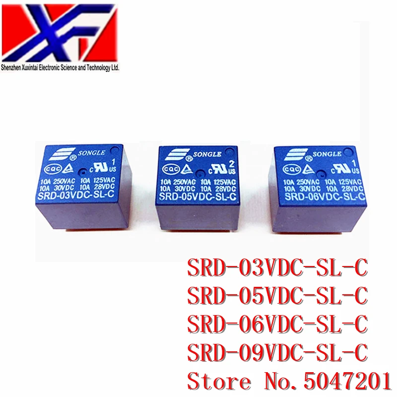 5 шт./лот реле SRD-03VDC-SL-C SRD-05VDC-SL-C SRD-06VDC-SL-C 3В 5В 6В 9В 10А 250В 5PIN T73 | Обустройство дома