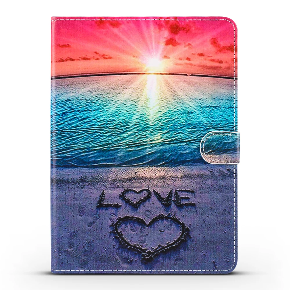 VRLucky для Ipad Mini 1 2 3 4 Чехол Sunrise пляжные узоры Флип Стенд PU кожаный чехол|Чехлы