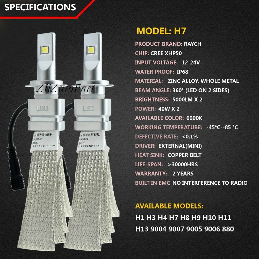 6s H4 H7 H13 H11 H1 9005 9006 Cr e светодиодный головной светильник 80W 10000LM T1 Автомобильный s