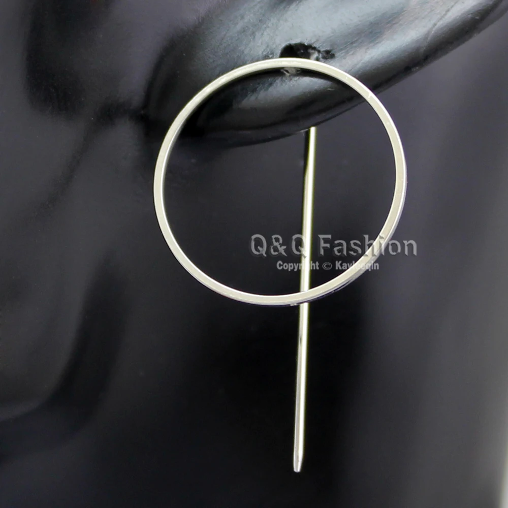 Блоггер знаменитости 1 пара обруч Threader Потяните через Уши Шпильки Серьги
