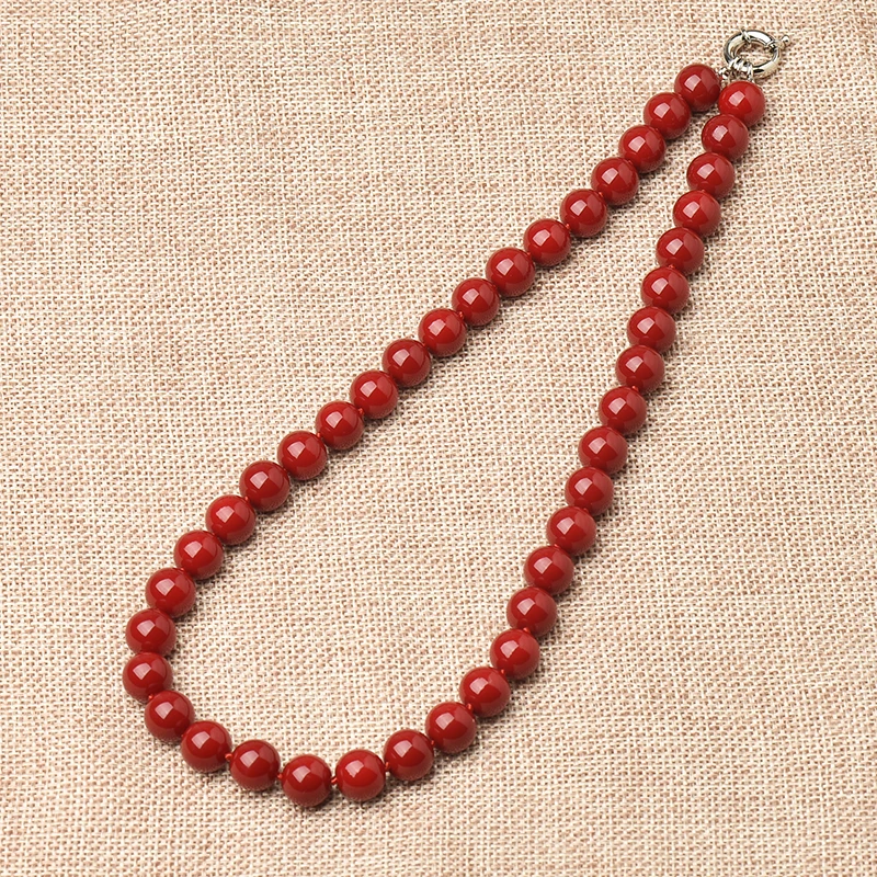 New high quality natural stone deep red coral beads round loose 10mm for DIY18 inch necklace jewelry making | Украшения и