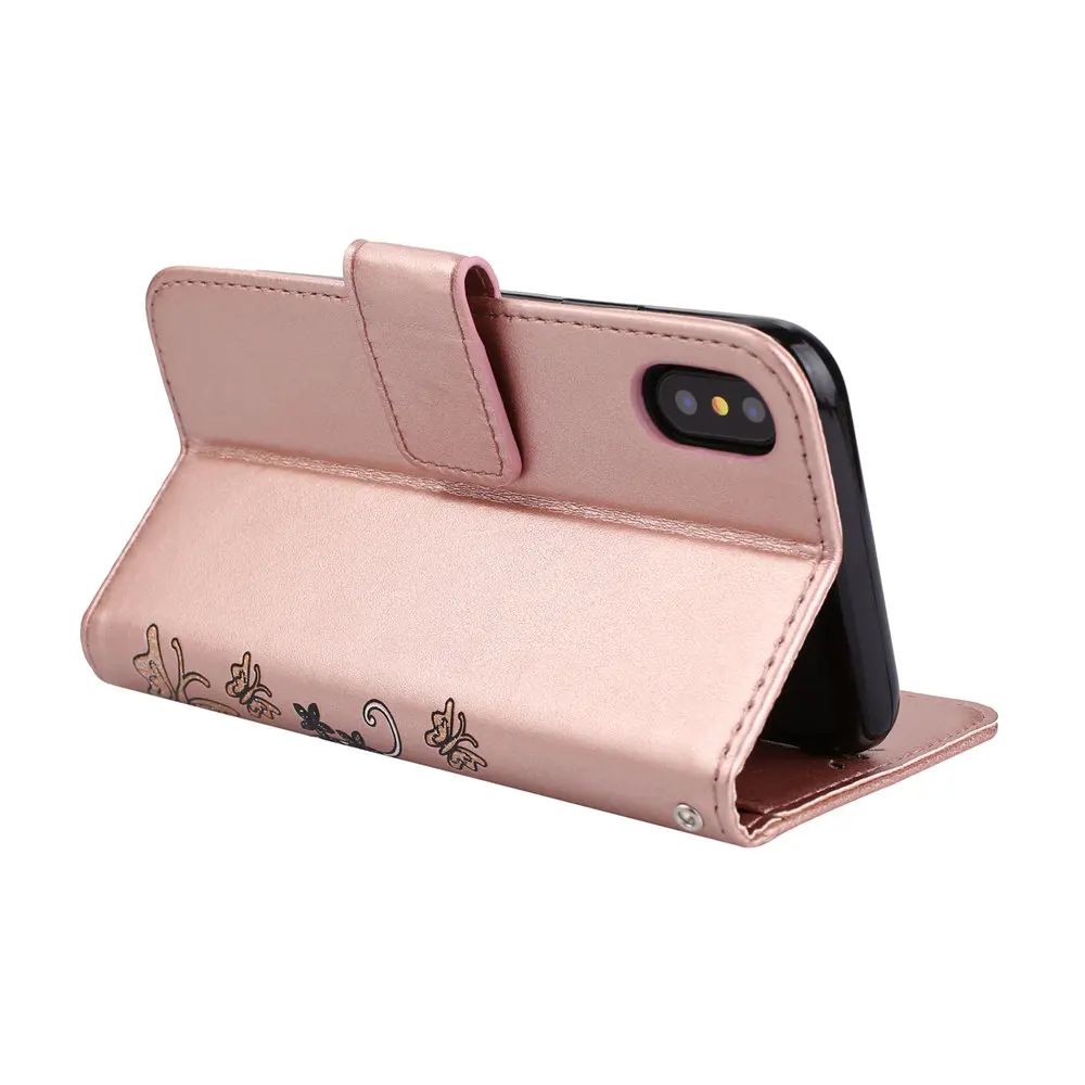 Чехол с бабочкой для Apple iPhone X 5 8 дюйма кожаный флип чехол цветочным рисунком