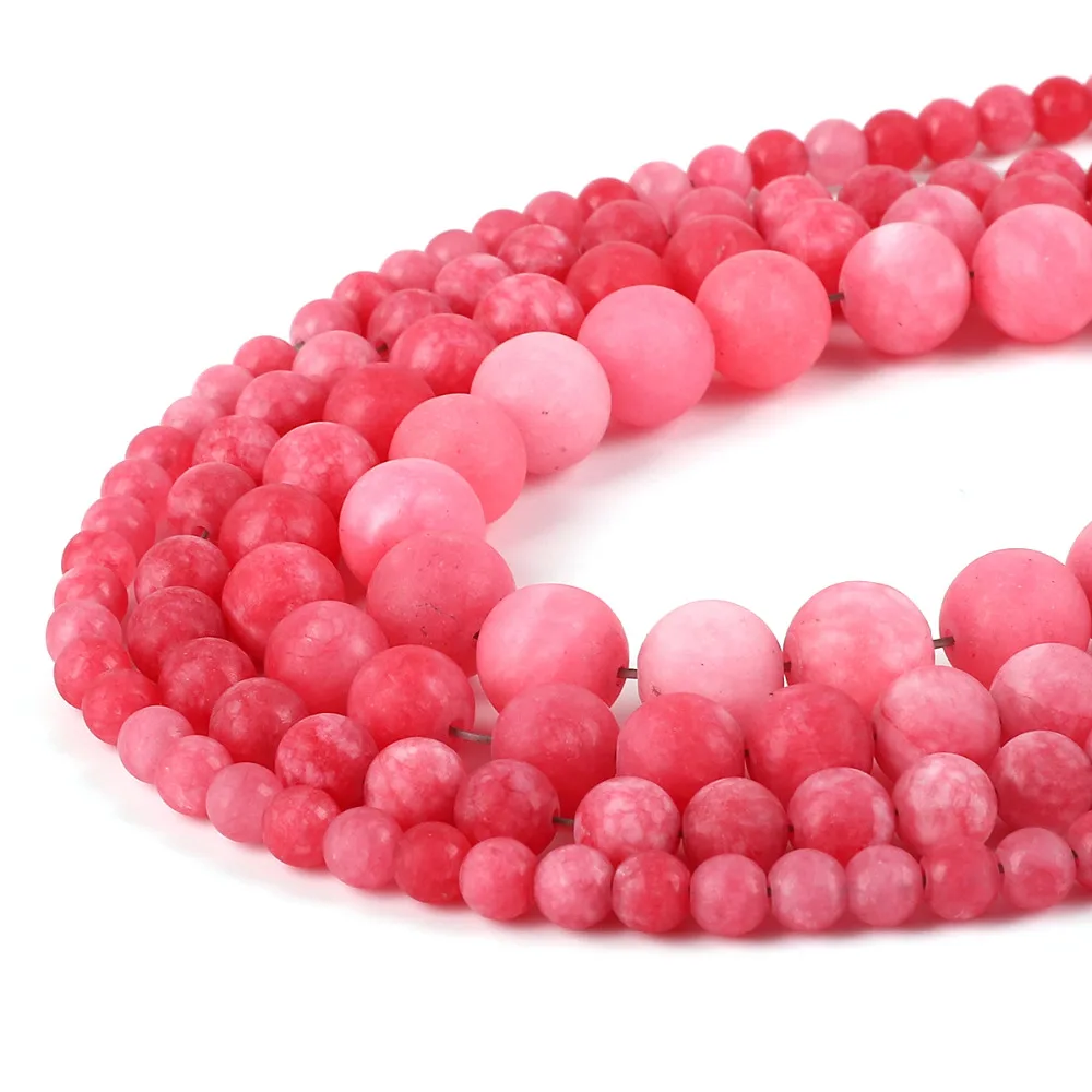 Горячая продажа 6/8/10/12 мм матовые красные полосы Rhodochrosite круглые каменные бусины