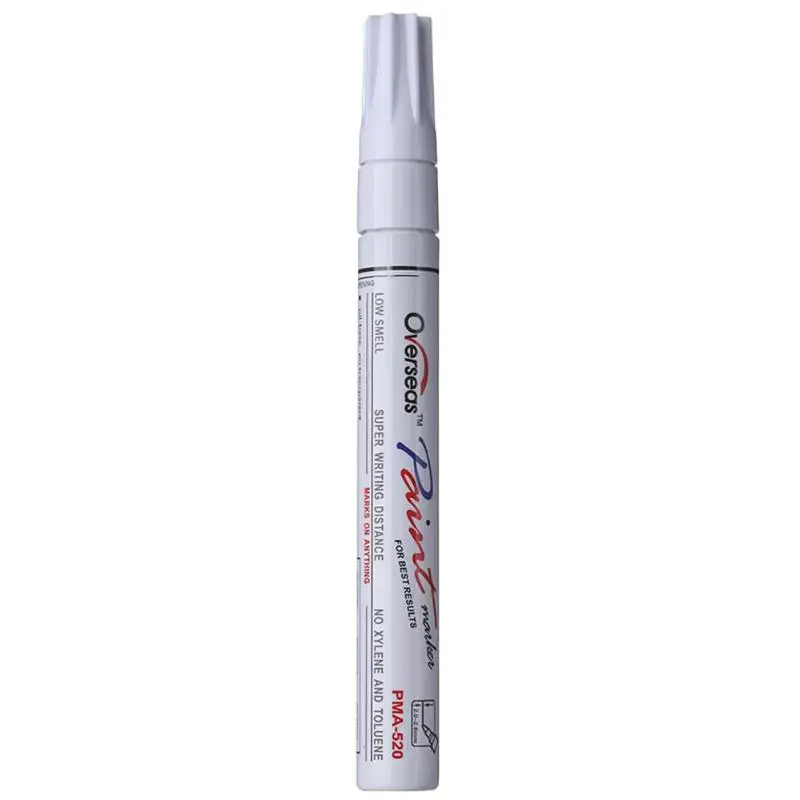 Белый 7Colors Universal Waterproof Permanent Paint Marker Pen Car Tyre Auto Tire Tread Rubber Painting Marker Graffiti Oily Marker Pen - Цвет: Белый