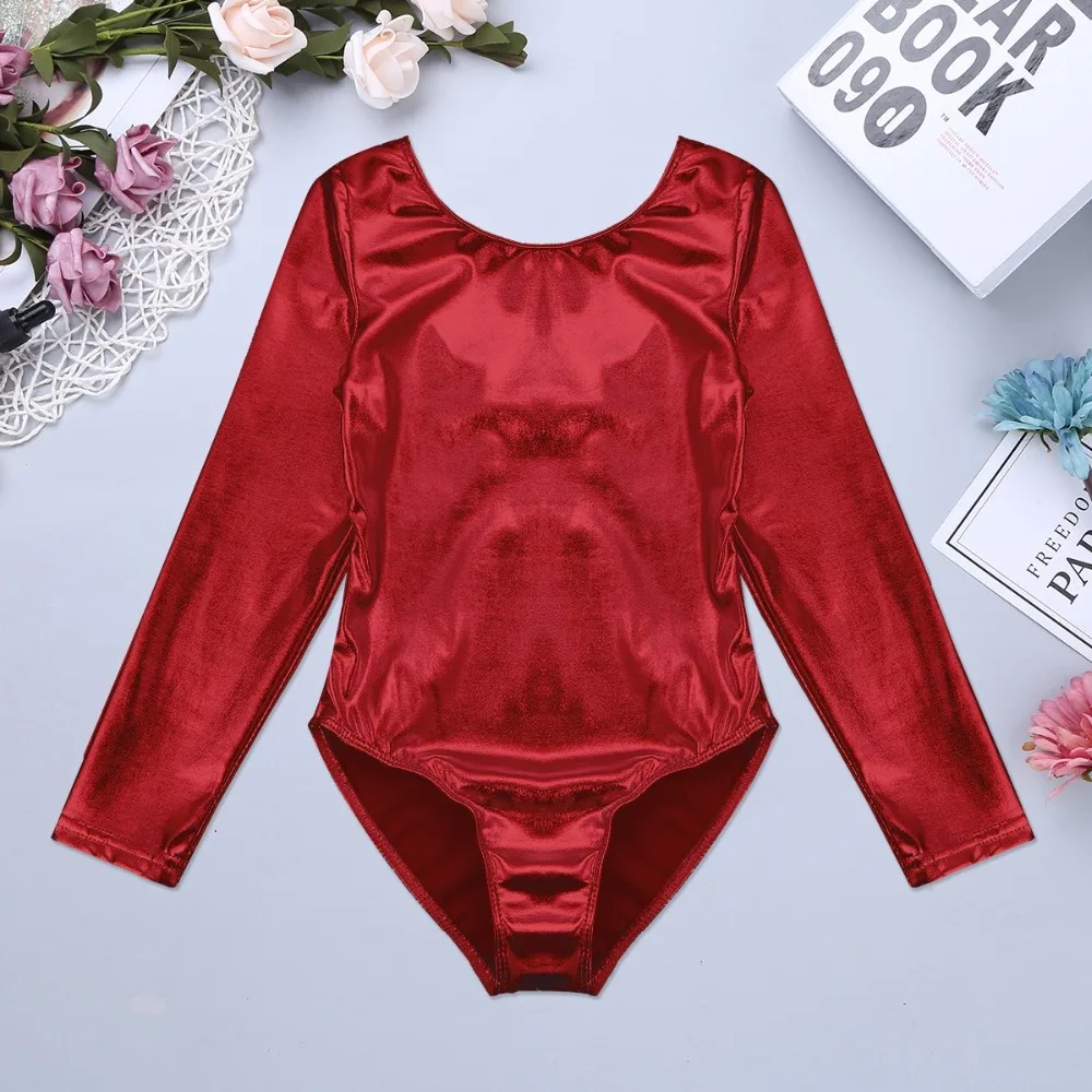 IIXPIN женский гимнастический костюм цельнокроеный металлический трико с длинными