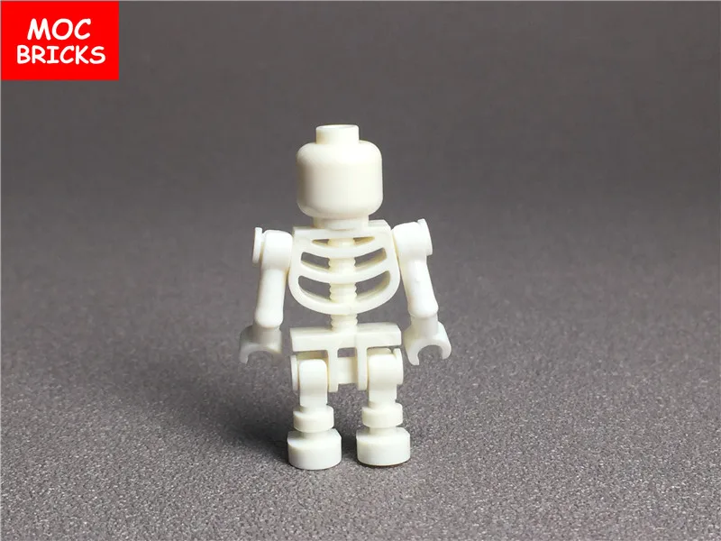 Кубики MOC сделай сам черно-белые экшн-фигурки со скелетом-тыквой сборкой