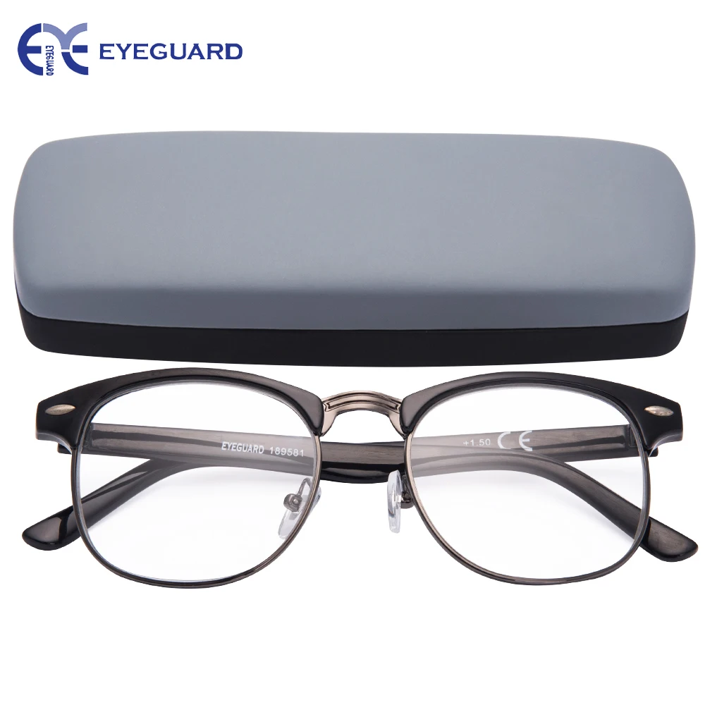 Очки для чтения в металлической полуоправе с пружинными петлями|reading glasses spring