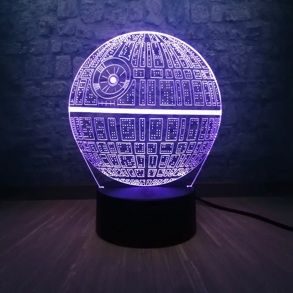Звездные войны Звезда смерти DS-1 платформа конечное оружие 3D LED многоцветная