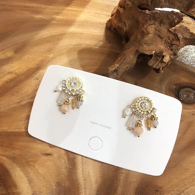 2019 корейские изысканные серьги-гвоздики для женщин девушек Boho серьги с цветами и