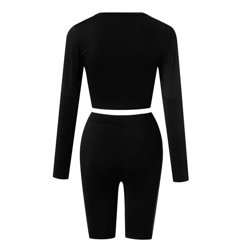 Женская Повседневная Летняя короткая спортивная одежда с круглым вырезом