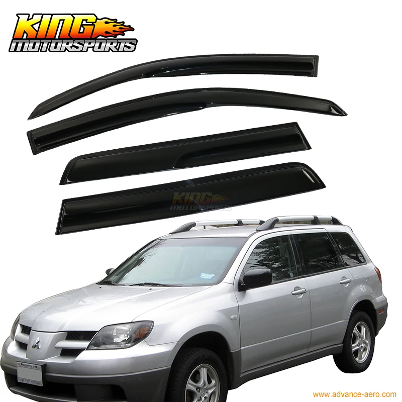 Подходит для 03 06 Mitsubishi Outlander smokted Aero JDM Wind Deflector Stick On Window Visors USA Domestic бесплатная