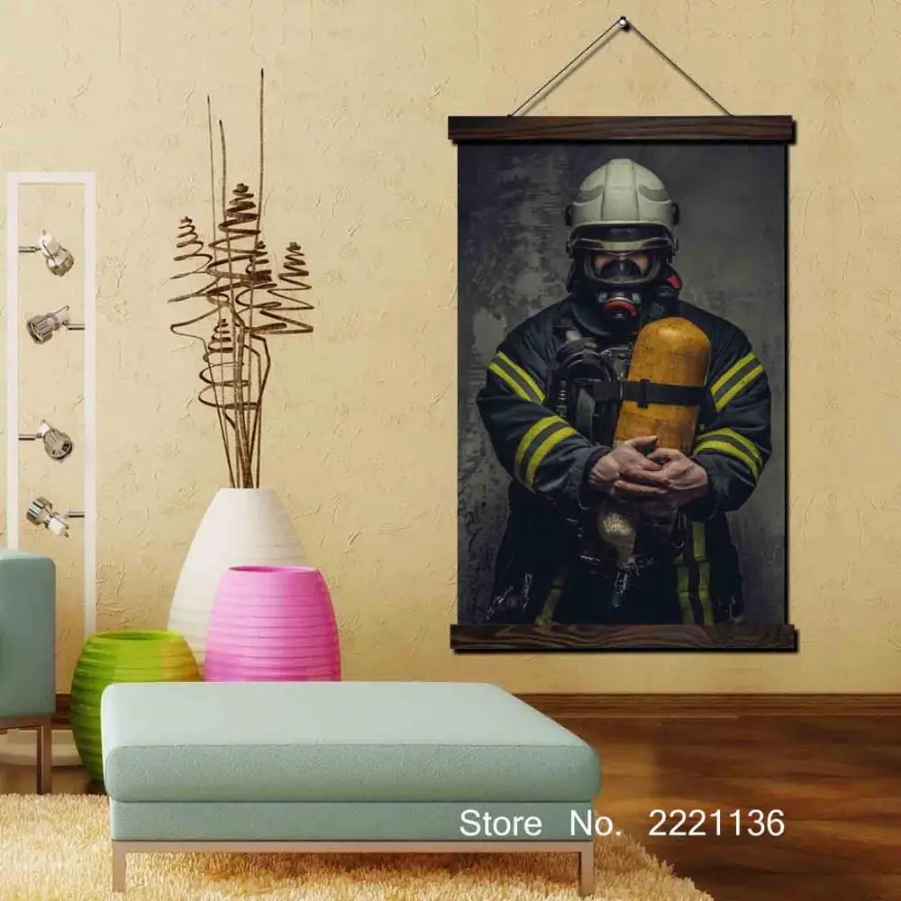 Картина-прокрутка Fireman с рамкой Настенная картина HD Картина на холсте рисунком
