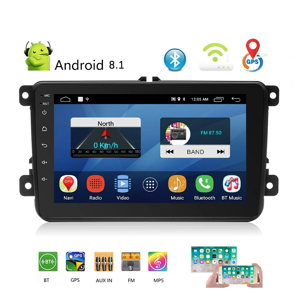 Склад ЕС Podofo " 2din автомобиль Android радио GPS Navi авторадио USB плеер для VW EOS Golf 5 6 Touran Caddy Jetta Tiguan Canbus