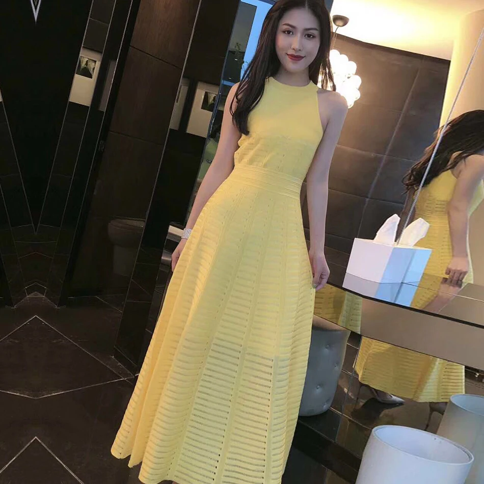 ADYCE новое летнее желтое Бандажное платье для женщин Vestido сексуальное без рукавов