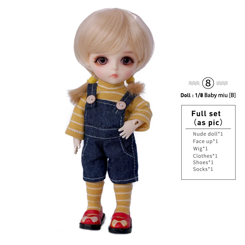 1/6 BJD кукла полный набор костюм Linachouchou DaisyA MiuCotton Конфеты Крем Мелисса Хлоя милый YOSD парик одежда обувь Littlefee полный набор - Цвет: Baby Miu FullsetB
