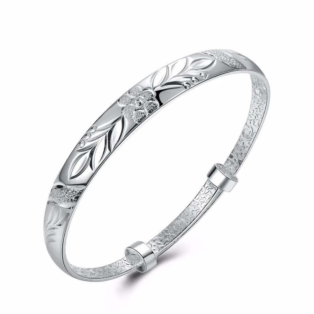Женский браслет из серебра 925 пробы с цветами|bangle bracelet|fashion bangle braceletbracelet pulseira |