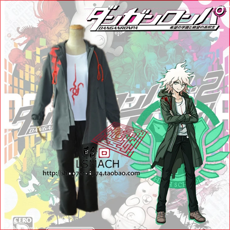 

Free Shipping Japanese Anime Super Danganronpa 2 Komaeda Nagito Cosplay Costume