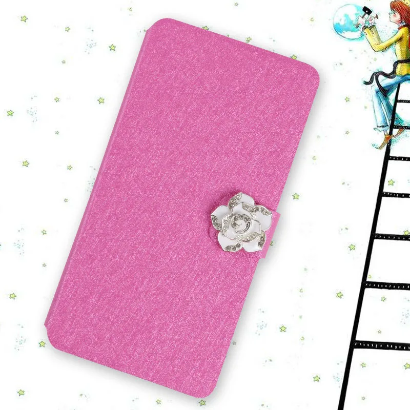 Чехол для sony Xperia Z Z1 Z2 Z3 Z5 L36H L39H L50 L55T, Роскошный чехол из искусственной кожи с откидной крышкой, чехол s Fundas, чехол для телефона с отделением для карт - Цвет: Rose Red Camellia