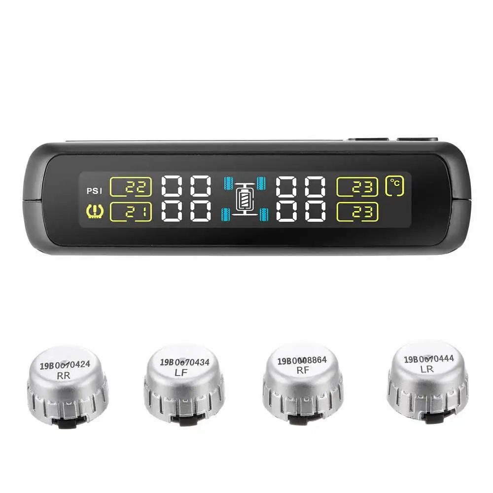 External Version Датчик давления в шинах, шина система контроля давления 4 TPMS давления в шинах встроенные универсальные беспроводные дисплеи в реальном времени - Тип: External Version