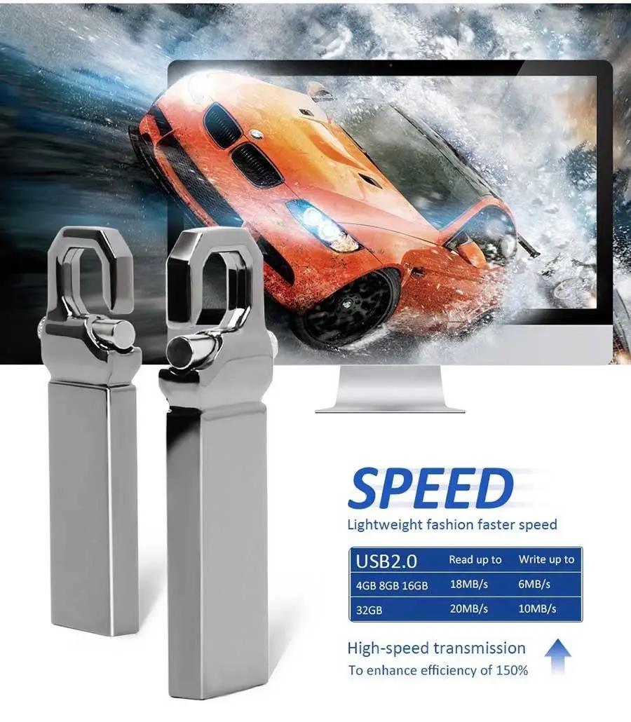 USB флеш-накопитель 32 ГБ Флешка 64 8 16 128 Гб водонепроницаемый металлический u-диск