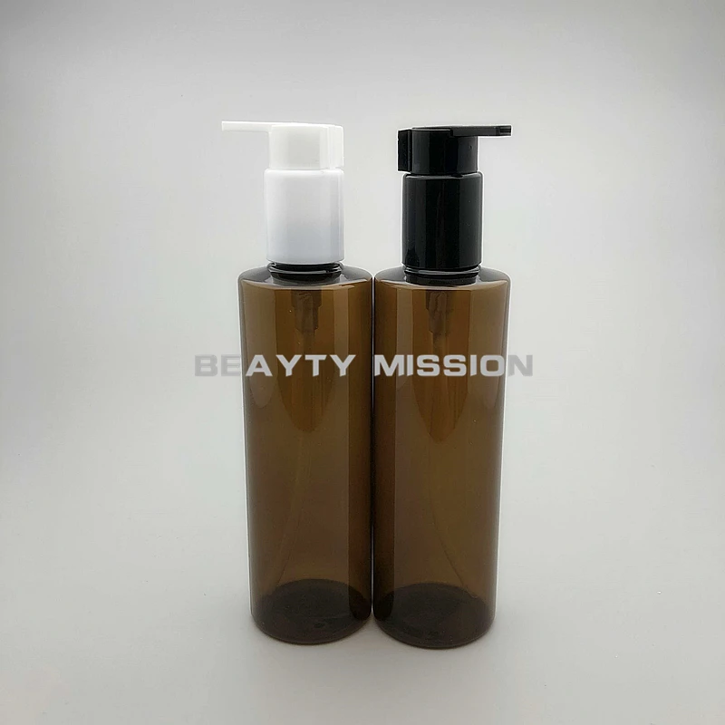 BEAUTY MISSION 24 шт./лот 250 мл роскошный насос для лосьона коричневая пластиковая