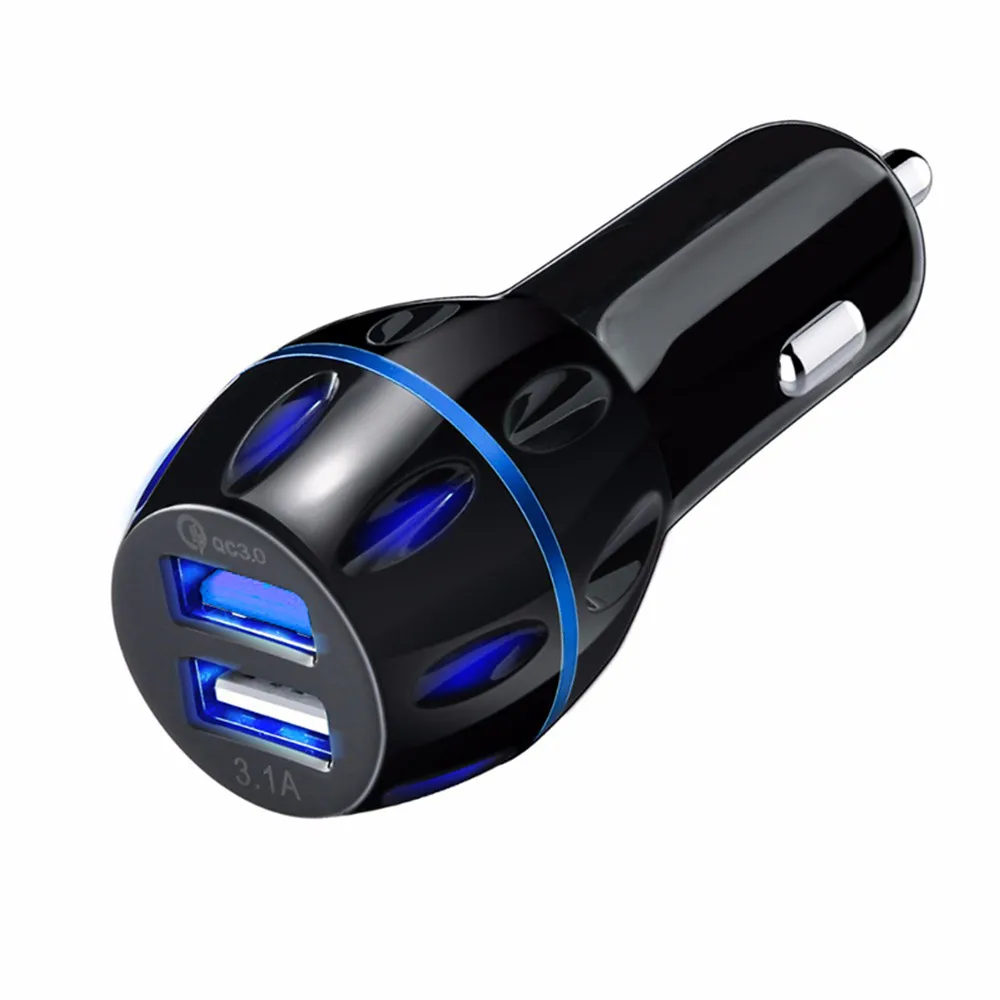 Coche 5 V 3.1A Металлический Двойной Зарядное устройство USB цифровой дисплей для iPhone X 8