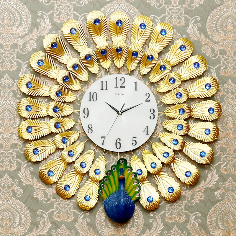 

Creative Peacock Elegant Noctilucent Mute Clock Watch Fashion Decoration Decor Needle Quartz Digital Wall Clock Birthday Gifts