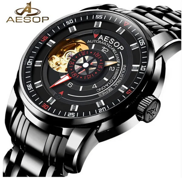 

Часы AESOP мужские, черные, автоматические, механические, водонепроницаемые