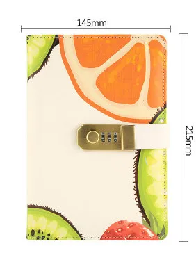 White Orange Креативный дневник записная книжка с замком Kawaii записная книжка для школы канцелярские принадлежности личный Пароль замок для дневника записная книжка для девочек - Цвет: White Orange