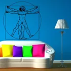 Бесплатная доставка да Винчи Витрувианский человек виниловая наклейка на стену арт стикеры Настенные украшения дома настенные Бумага Спальня росписи D-21