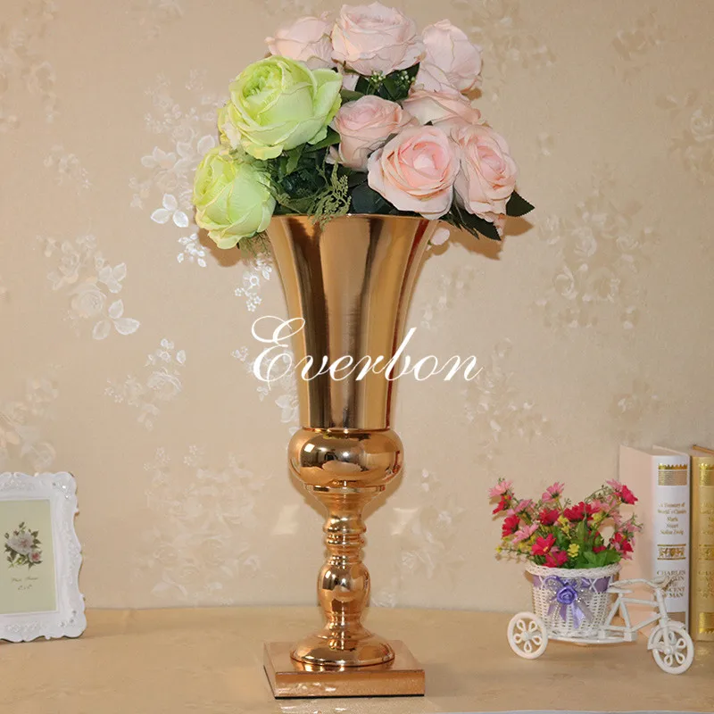 10pcs/lot 430mm/490mm Metal Gold Flower Vases for Wedding Flowers Decorations New Arrival with Elegant design | Дом и сад