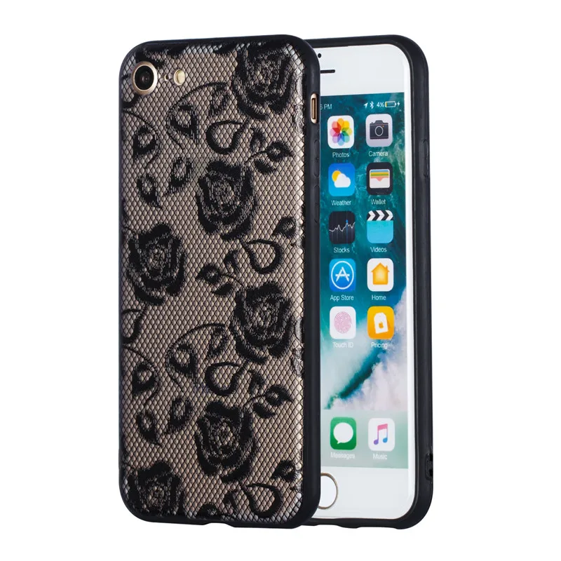 Модный розовый сексуальный цветочный чехол для iPhone 6, 6 S, 5, 5s, SE, 6 PLus, задняя крышка с цветком, PC+ TPU, чехол для iPhone на X 8, 7
