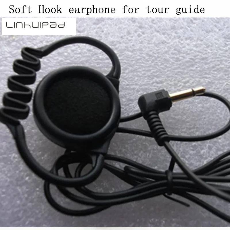 Linhuipad 100 pack mono Hook Наушники Tour guide system телефонные наушники soft rubber hook earpiece|hook earphone|tour