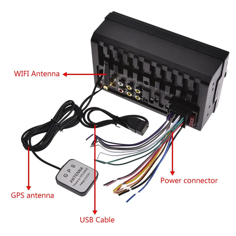 7-дюймовый Android 2 Din Full HD 1080P Автомобильный Mp5 плеер ISO Порт двойной Bluetooth R GPS