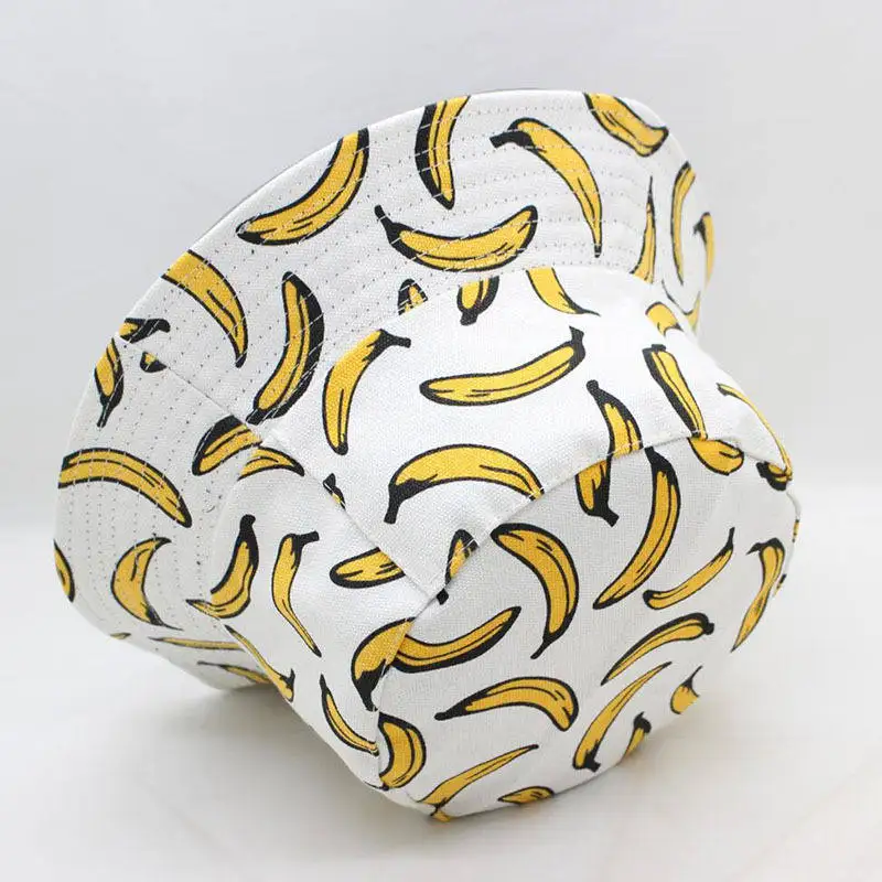 Шляпа ведро с принтом бананов и фруктов 2019 Рыбацкая шапка уличная дорожная шляпа