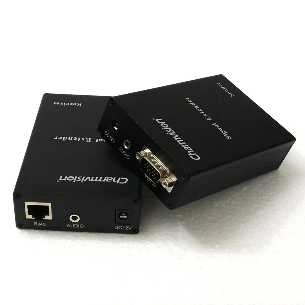 

Charmvision EV200HR 200m real time color Audio VGA Extender with VGA 3.5mm AUX port 15pin HDDB video Extender over STP UTP CAT5E