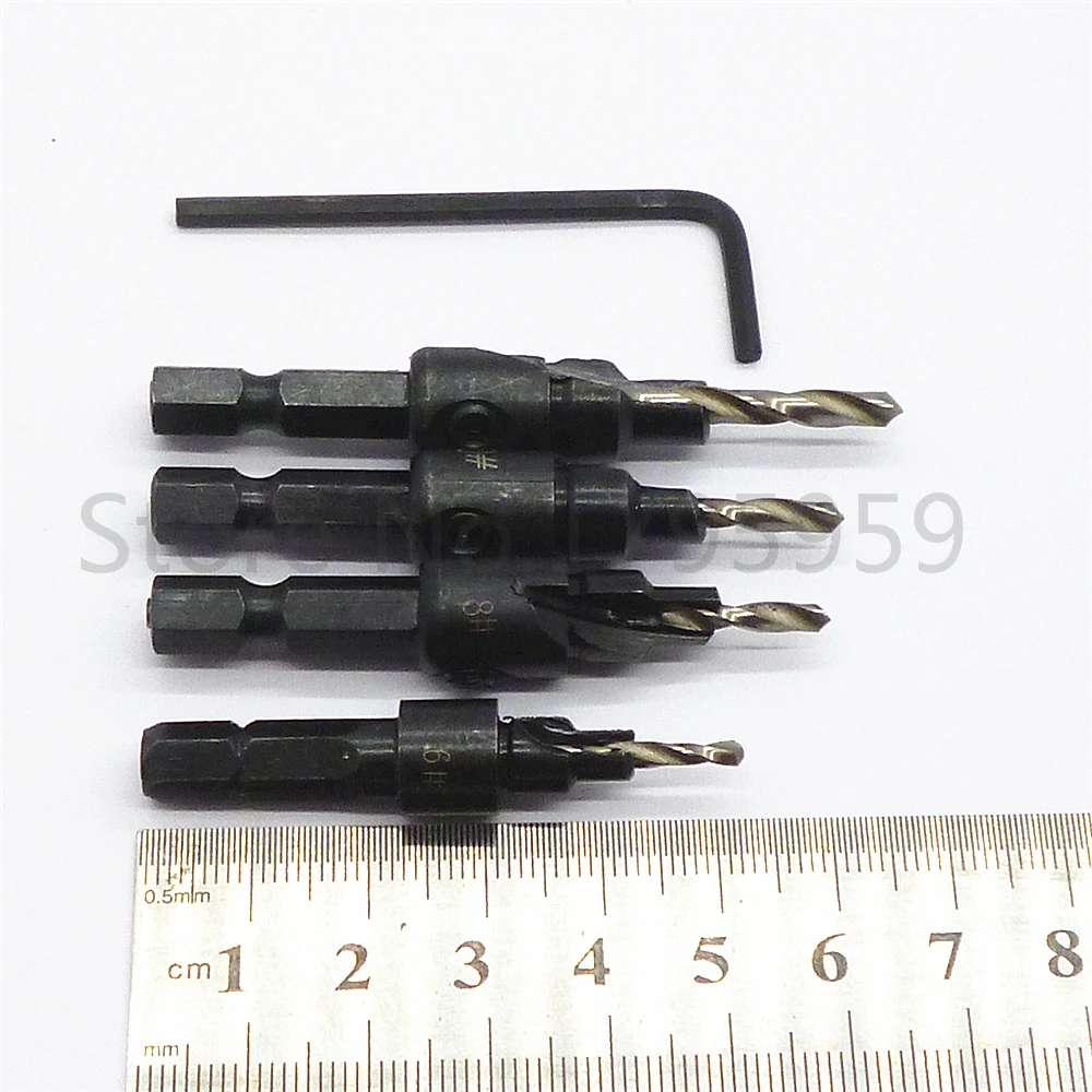 4 шт. набор сверл для зенковки HSS 1/4 &quotс шестигранным хвостовиком сверло с