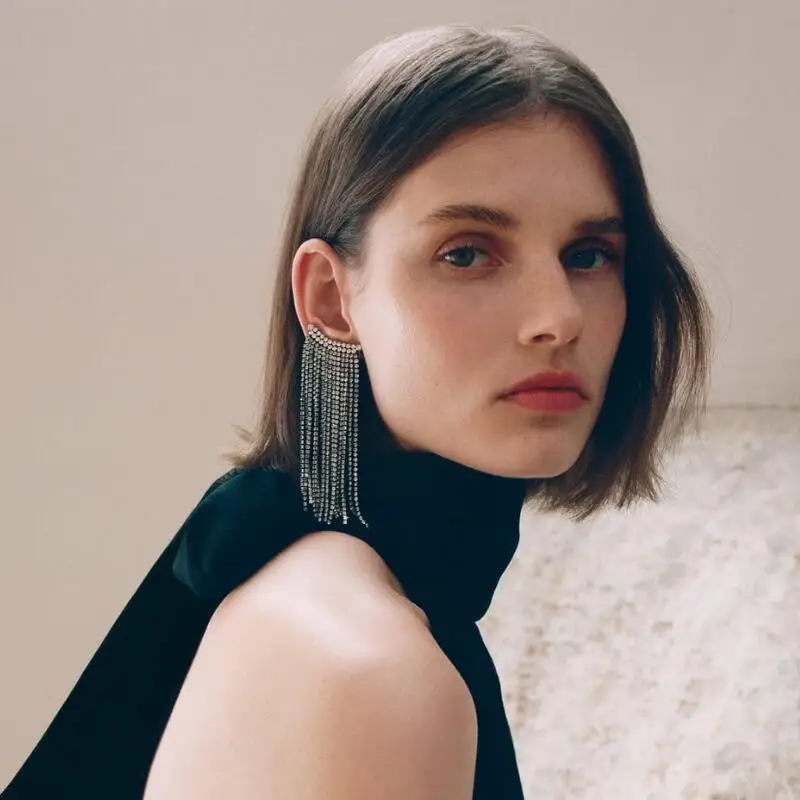 Женские вечерние серьги-подвески ZA длинные ювелирные изделия аксессуары для