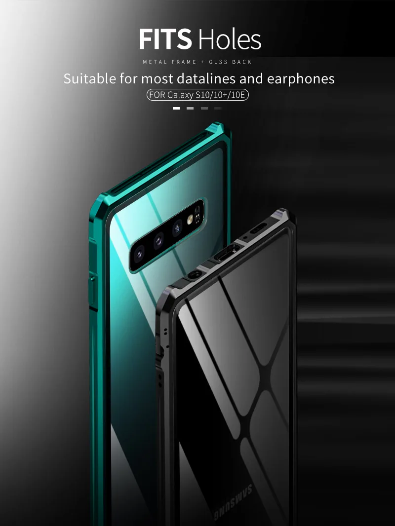 Роскошный металлический бампер, чехол для samsung Galaxy S10 Plus S10E чехол, стеклянная задняя крышка для samsung S10 Plus чехол s Armor S10Plus E
