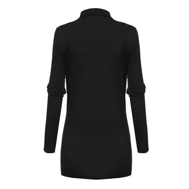 SexeMara New 2017 Muli-Color Choice Solid Long Sleeve Soft Self Bow Waist Belted Open Top Tee Shirt Outfit Office Lady Style | Женская