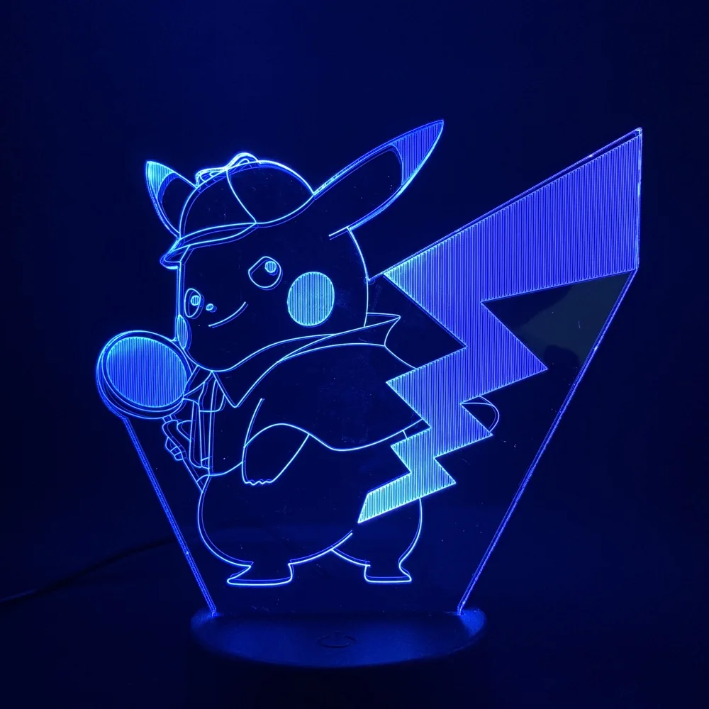 Игра Pokemon Go Pikachu рисунок детский ночник детская комната для учебы декоративная атмосфера Usb батарея светодиодный 3d-ночник лампа