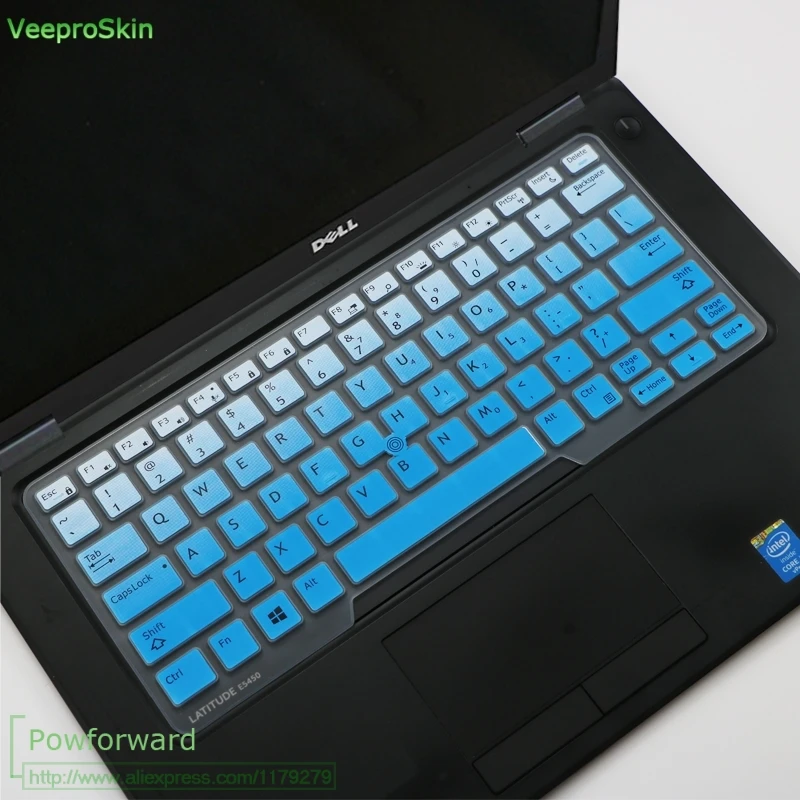 fadeblue Для Dell Latitude 14 E7450 E7470 E5470 E7480 5480 5490 7490 14 дюймов Силиконовая клавиатура для ноутбука кожного покрова - Цвет: fadeblue