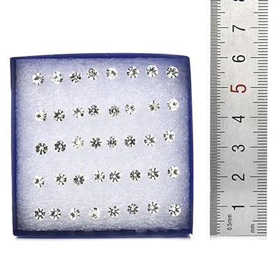 4mm 20 пар/компл. 2 мм, 3 мм, 4 мм, 5 мм моды белого цвета с украшением в виде кристаллов для женщин не вызывающие аллергию в форме милые серьги-гвоздики серёжки Для женщин ювелирные изделия фестиваль подарок - Окраска металла: 4mm