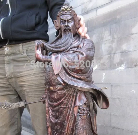 SCY 25 китайская огромная красная бронза медь 9 Драконов Guan Gong Yu Статуя Воина|statue|statue